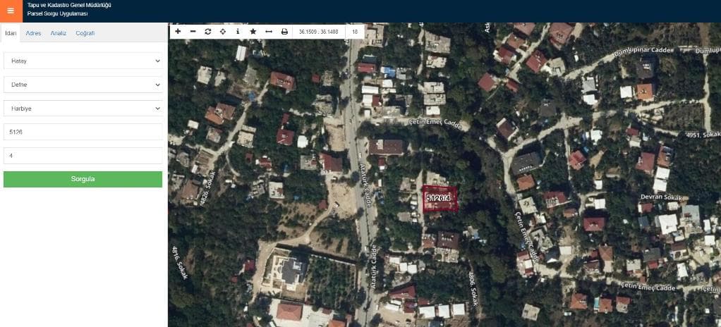 DEFNE HARBİYE MAH.'DE SATILIK 1/5 ARSA PAYI (100785926)