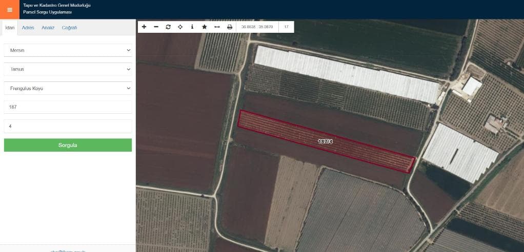 TARSUS ÇİÇEKLİ MAHALLESİ'NDE SATILIK NARENCİYE BAHÇESİ (R-1748)