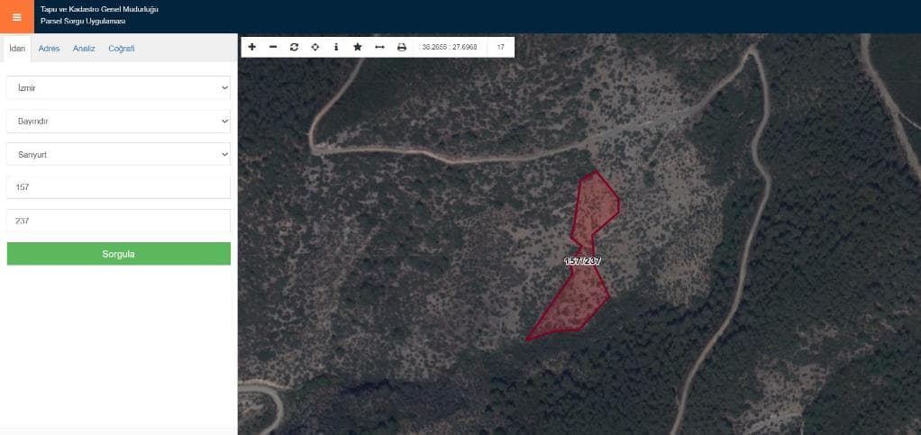 BAYINDIR SARIYURT MAHALLESİ'NDE SATILIK ZEYTİNLİK (U-41135)