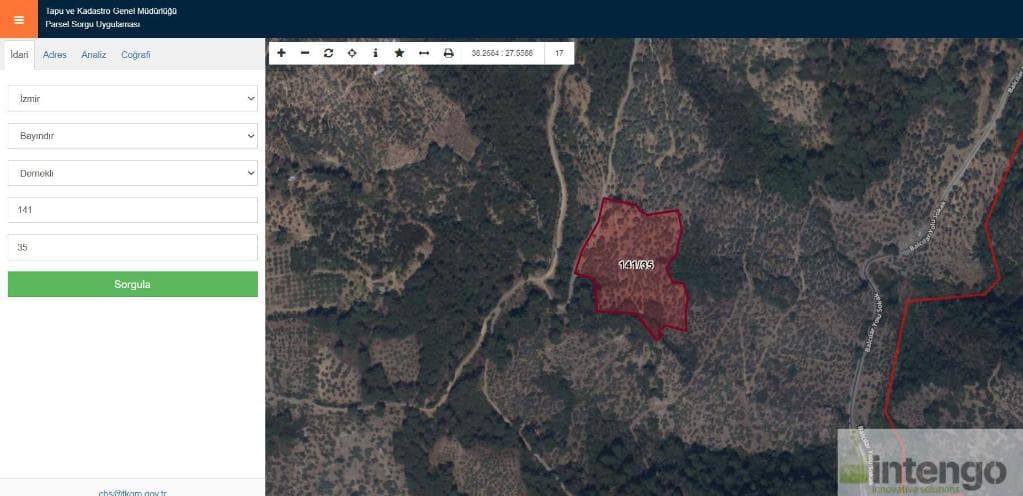 BAYINDIR DERNEKLİ MAHALLESİ'NDE SATILIK ZEYTİNLİK (U-41134)