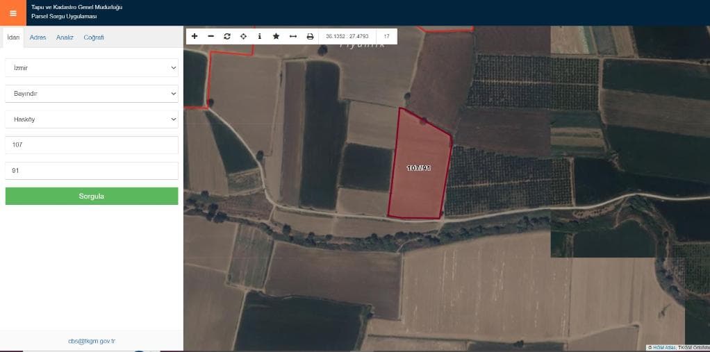 BAYINDIR HASKÖY MAHALLESİ'NDE SATILIK TARLA (U-41022)